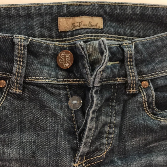 See Through Soul Crop Jeans - Picture 2 of 5